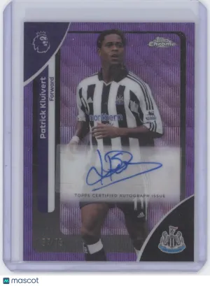 2026 Topps Chrome Premier League Patrick Kluivert Purple Auto CA-PK 37/75 Newcastle United