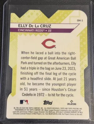 Elly De La Cruz 2024 Topps Pristine #OH-1 Oh Snap! Refractors Cincinnati Reds back