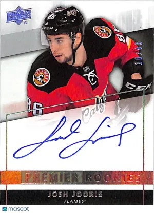 2014-15 Upper Deck Premier Josh Jooris Rookie Patch Autograph /49 #66 Calgary Flames