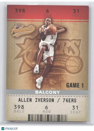 2002 Fleer Authentix Allen Iverson #56 Balcony 241/250