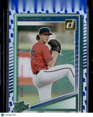2025 Panini Donruss Baseball Cam Caminiti 195 Blue Silhouette /47 Rated Prospect