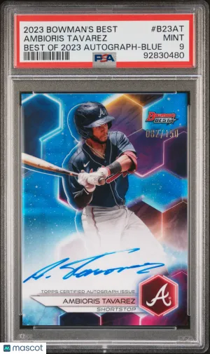 2023 Bowman's Best Best Of 2023 Autographs Ambioris Tavarez Best Of 2023 Autograph Blue PSA 9