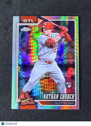 2026 Topps Chrome 192 Nathan Church Rookie Prism Refractors St. Louis Cardinals