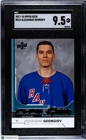 2017-18 Upper Deck Alexandar Georgiev Rookie #514 SGC 9.5 New York Rangers
