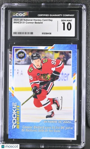 2024 UD Nat'l Hockey Card Day Connor Bedard Rookie #NHCD-31 CGC 10 Chicago Blackhawks