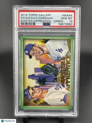 2019 Topps Gallery Master & Apprentice C. Kershaw S. Koufax #MAKK Green PSA 10