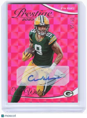 Panini 2023 Panini Prestige Football—Christian Watson #109 Xtra Points Pink Parallel/Variety 15/25—Near Mint or Better