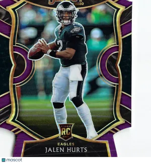 2020 Panini Select Jalen Hurts Purple Prizm Die-Cut Rookie RC Philadelphia Eagles
