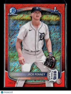 2025 Bowman Chrome Prospects Jack Penney #BCP-60 Red Lava Refractor 24/25