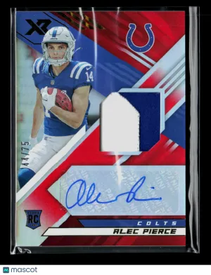 2022 Panini XR Football Alec Pierce #RSA-AP 44/75 RC Auto