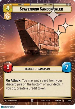 Star Wars: Unlimited A Lawless Time Scavenging Sandcrawler Hyperspace Foil #740