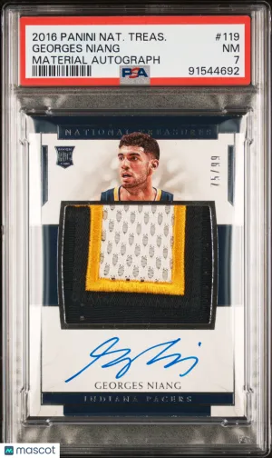 2016 Panini National Treasures Georges Niang Material Autograph PSA 7
