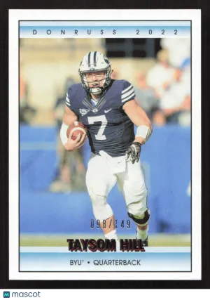 2022 Panini Chronicles Draft Picks Taysom Hill #12 Donruss Retro Red SN