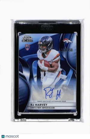 2025 Topps Chrome Black Football RJ Harvey #RAU-RH RC Auto