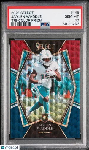 2021 Panini Select Jaylen Waddle Tri Color Prizm 173/199 PSA 10