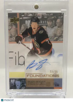 2022 Upper Deck Clear Cut Hockey Brady Tkachuk #FA-BT Foundations Autographs