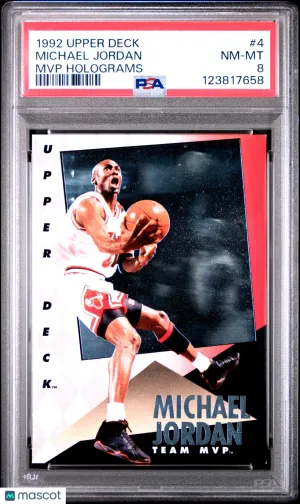 1992 Upper Deck MVP Holograms Michael Jordan #4 PSA 8
