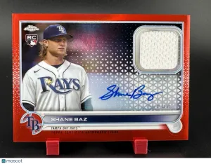 2022 Topps Chrome Shane Baz #ACRR-SB Relic rc Auto /5 Rookie Insert Topps