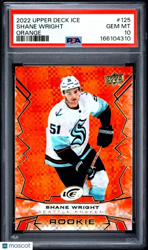 2022/23 Upper Deck Ice Shane Wright #125 Orange Rookie SP PSA 10 POP 1