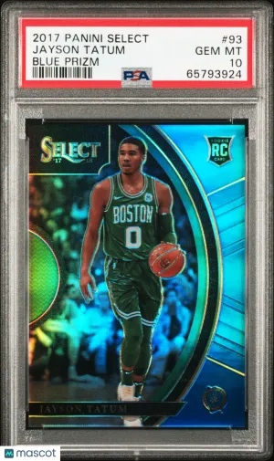 2017 Panini Select Jayson Tatum #93 Blue Prizm / Parallel/Variety Rookie Base Set PSA 10