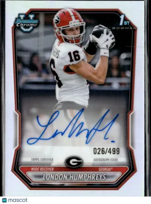 2026 Bowman Chrome University Football London Humphreys #BCPA-LH Refractor /499