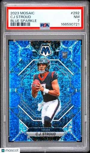 2023 Panini Mosaic CJ Stroud #292 Blue Sparkle front