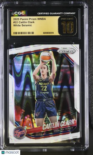 2025 Panini Prizm WNBA Caitlin Clark White Seismic #22 CGC 10 Indiana Fever