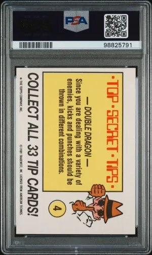 Graded 1989 Topps Nintendo Game Tip Stickers Super Mario Bros. 2 #4 PSA 9 back