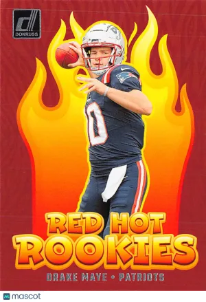 2024 Panini Donruss Drake Maye Red Hot Rookies Rookie #RHR-DME New England Patriots