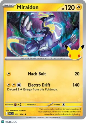 Pokemon TCG 30th Celebration Miraidon Holo Rare #62/128