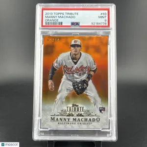 2013 Topps Tribute Manny Machado #93 Orange Parallel/Variety Rookie Base Set PSA 9