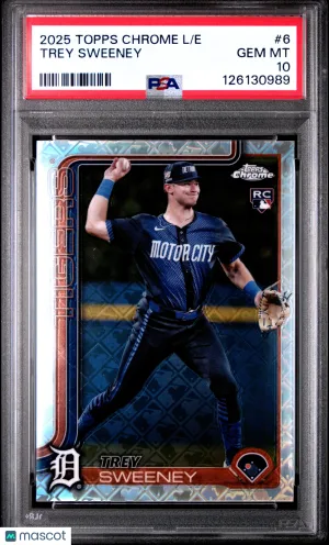 2025 Topps Chrome Logofractor Edition Trey Sweeney #6 PSA 10