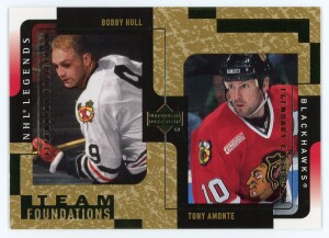 2000-01 Upper Deck Legends Bobby Hull Tony Amonte Team Foundations Gold 350/375 *VF-NM*