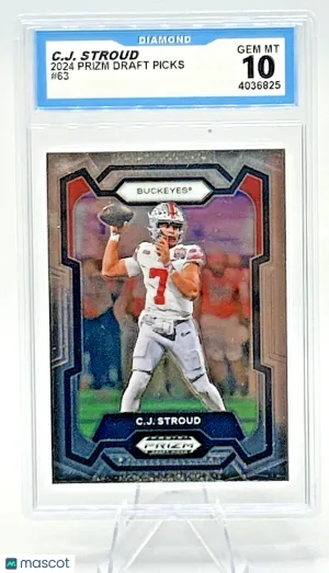 2024 Panini Prizm Draft Picks CJ Stroud #63 Ohio State Buckeyes Diamond Gem 10