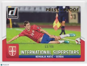 2015 Donruss International Superstars Gold Press Proof #80 Nemanja Matic 53/99