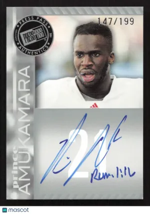 2011 Press Pass Prince Amukamara #PPS-PA Autographs Silver AU,SN