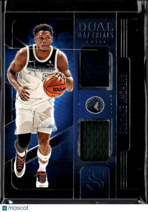 Anthony Edwards 2025 Panini Silhouette Game-Worn/Used Material Memorabilia Dual Materials Minnesota Timberwolves