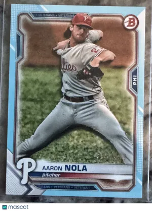 2021 Bowman Aaron Nola #40 Sky Blue Paper /499