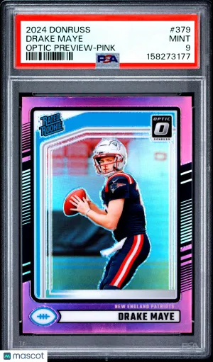 2024 Panini Donruss Drake Maye #379 Optic Preview Pink front