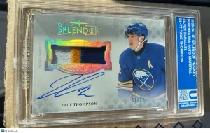 Upper Deck 2025-26 UD Splendor Tage Thompson Game Used Patch On Card Auto 17/22