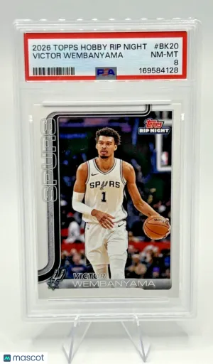 2026 Topps Hobby Rip Night Victor Wembanyama #BK20 Spurs PSA 8