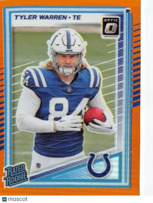 2025 Panini Donruss Optic Tyler Warren Orange /299 Rookie #234 Indianapolis Colts