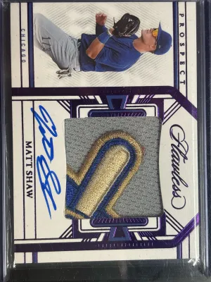 2024 Panini Flawless Baseball Prospect Patch Auto Matt Shaw 1/3