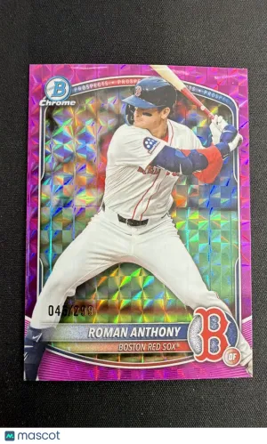 2025 Bowman Chrome Roman Anthony #BCP-167 Fuchsia Geometric Refractor / Parallel/Variety Rookie Insert