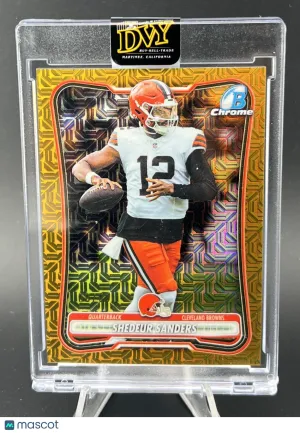 2026 Topps Bowman Chrome Shedeur Sanders Orange Mojo Refractor 8/50 Cleveland Browns