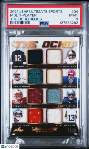2021 Leaf Ultimate Sports Multi-Sport The Ocho Relics Multi-Player 5/30 PSA 9