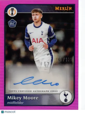 2024-25 Topps Merlin UEFA Club Competitions Mikey Moore Pink Auto Rookie /199 RC #AU-MOO Tottenham Hotspur