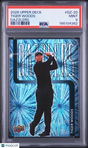 2026 Upper Deck Golf Dazzlers Tiger Woods #DZ-20 PSA 9