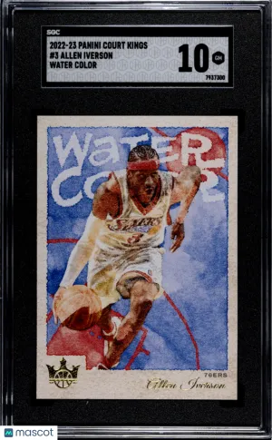 2022-23 Panini Court Kings Allen Iverson Water Color #3 SGC 10 Philadelphia 76ers