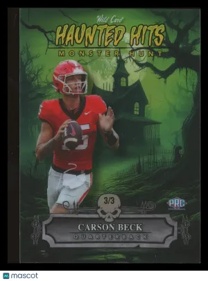 Carson Beck 2024 Wild Card Haunted Hits Monster Hunt #HHH-CB House Green Rainbow 3/3 Georgia Bulldogs